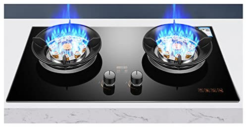 Cuisinière À Gaz Table De Cuisson 2 Brûleurs, Plaque De Cuisson À Gaz Portable En Acier Inoxydable GPL/NG Double Carburant Facile À Nettoyer For Camping-cars, Cuisinière De Cuisine, Extérieur GPL/NG (