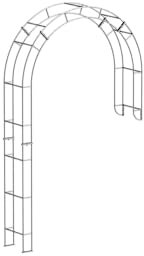 ELEO Wandrosenbogen Cremona verzinkt - 2,3 x 1,4 m Rosenbogen halb zur Montage an der Wand Schmiedeeisen wetterfest rostfrei feuerverzinkt - Torbogen Winterfest massiv für Rosen, Kletterpflanzen