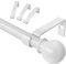 barra cortinas blanca 80-126 cm, Juego de barras de cortina ajustables con soportes, Barra decorativa para cortinas de 16 mm de diámetro para salon sala de estar y dormitorio