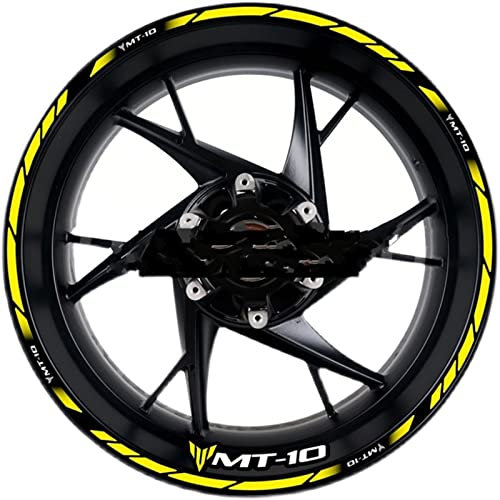 HIMNIL Motorrad-Reifen wasserdichte Rad-Aufkleber, Reflektierende Streifen-Aufkleber, Rennfolie Für MT-10 Mt10- Felgenaufkleber (Color : 13)