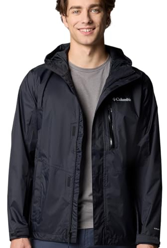 Columbia Pouring Adventure 3 Jacket, Giacca antipioggia impermeabile Uomo, Nero, XL