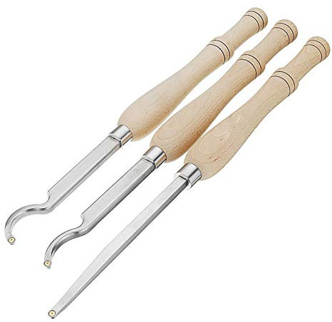 BomDog Ciseau de Tour, Ensemble D'Outils de Tournage Du Bois, Coupe-Acier À Vitesse Creux, Rond, Couteau Vidé Pour Le Travail Du Bois, Ciseau de Tournage Du Bois À Pointe En Carbure Fait À La Main