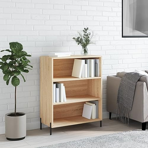 AUVYI Regalschrank Sonoma-Eiche 69,5x32,5x90 cm Holzwerkstoff Badschrank Waschmaschinenschrank Aufbewahrungsschrank Fernsehtisch Flurschrank Kleiderschränke Apothekerschrank Küche