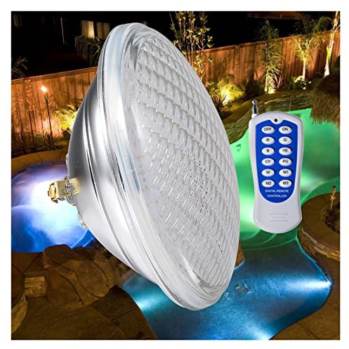 LGJEGD LED-Unterwasser-Dickglas 12V Steuerung IP68 Wasserdicht SMD2835 Bunte Par56 Pool-Einbettungsleuchte Lichtquelle (Color : RGB+Remote, Size : 12w)