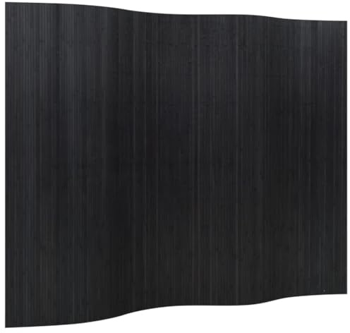 vidaXL Paravent Schwarz Breite 250 cm Höhe 165 cm Bambus