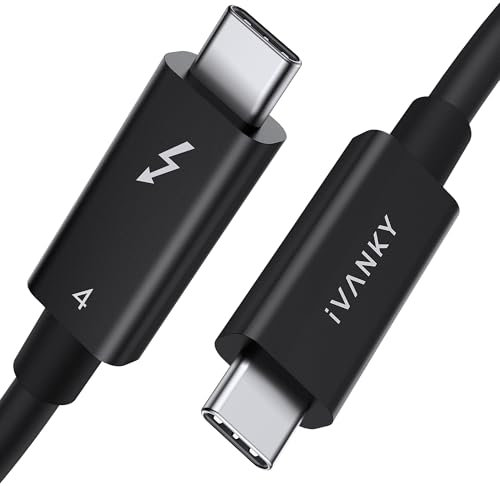 IVANKY Thunderbolt 4 Kabel, USB C Ladekabel 8K Display/40 Gbps Datentransfer/240W USB C Kabel, datentransfer für iPhone 16/15, MacBook, iPad Pro, concentrateur, station d'accueil Type-C - 1.5M