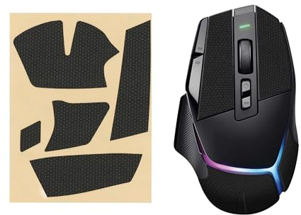 kwmobile Mouse Grip Tape for Logitech G502 X Plus Grip Tape - Non-Slip Faux Leather - Black