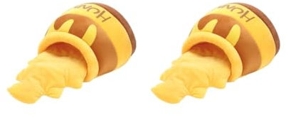 Lot de 2 lits pour chat en forme de pot de miel jaune - Pour l'automne et l'hiver - Respirant - En peluche - Pour petits chats et chiens