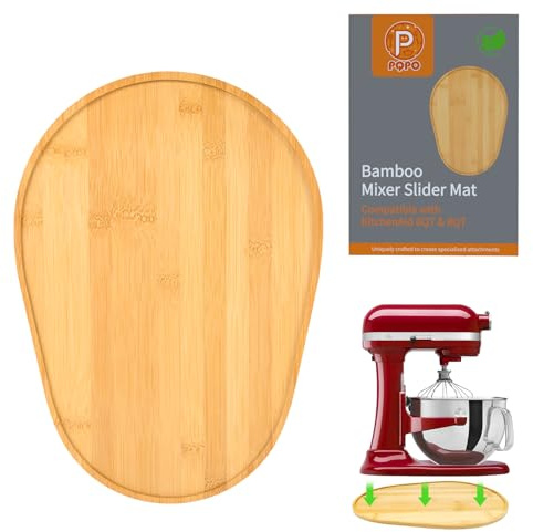 Bamboo Mixer Slider Compatible with Kitchen Aid 6/7/8 Quart Bowl-Lift Stand Mixer, KN256WW Kitchen Attachment Sliding Mat
