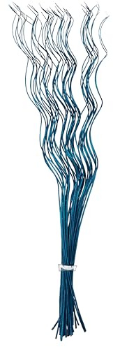 Ramas altas en espiral rizadas de sauce, coloridas metálicas naturales secas teñidas exóticas, Ting para decoración floral en jarrón, ramo de 40 piezas, 120 cm de largo para jarrón de pie (Azul Teal)