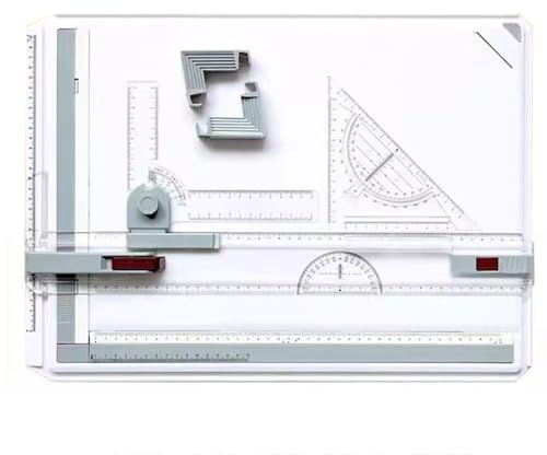 Vituord A3-Zeichentisch, Zeichenbrett, Metrisches, Architektonisches Skizzenbrett Mit Parallelbewegung, Geodreieck, rutschfeste Stützbeine, Für Architekturkünstler
