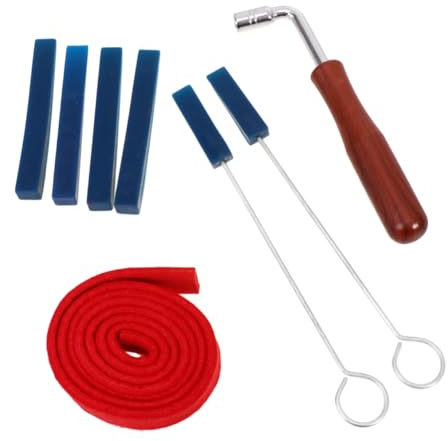 BESTonZON Professionelles 8 Stück Klavierstimmhammer Und Dämpfer Mit Holzgriff Metall Stimmerwerkzeug Und Gummistoppern Für Musikinstrumente