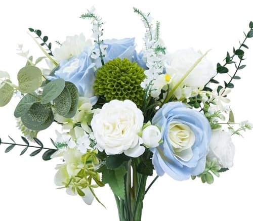 Zythrem Rosa Fiori Artificiali Bouquet per Interno, Casa, Giardino Esterna Della Cortile Della Finestra