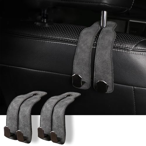 Taschenhalter Auto Haken 2 Stück Autositz Doppelhaken Rückenhaken Universal Rücksitz Kopfstütze Auto Haken Halter für Einkaufstaschen, Handtaschen, Auto Zubehör Innenraum Inhaber Haken Dunkelgrau