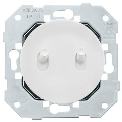 FONTINI - Double va et vient blanc - manette blanc glossy DOM + plaque simple gris