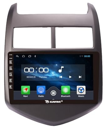 Quad Core 4G+64G Car CarPlay Android Auto 9 IPS Display Navigation Stéréo Touchscreen Headunit Pad Tablet Caméra arrière GPS Radio Lecteur multimédia pour Chevrolet Aveo 2011-2015