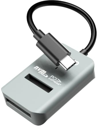 Knoruley M.2 NVME zu Type-C USB 3.1 Adapter für PCIE NVME SSD, Werkzeugfrei, Unterstützt 2230/42/60/80/22110