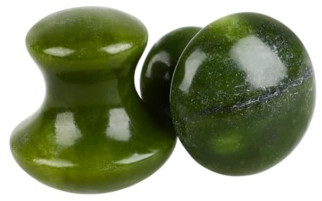 SHERCHPRY Masajeador de Belleza Facial 2 Piezas de Jade en Forma de Hongo para Activar la Circulación y Expulsar Toxinas Momento y Lugar