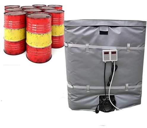 Lakenbroade Coussin Chauffant pour fût de 55 gallons (200 L)/264 gallons (1 000 L) - Bande chauffante en Silicone pour fût - Chauffe-Baril électrique 150 °C 1000L