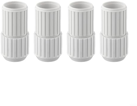 Yhenlovtt Set di 4 giunti per asta di collegamento a camma bianca, telescopici, accessori in plastica resistente, connettori di estensione per installare attrezzature da piscina semplice