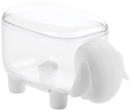 HOODANCOS Porta Cotton Fioc Contenitore Bianco con Coperchio Sigillante Organizer Trasparente per Dischetti e Bastoncini di Cotone Custodia Compatta per Cosmetici da Tavolo