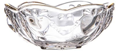 Alipis Ice Cream Bowl Glass Dessert Bowl 11.2cm Gold Rim for Fruit Salad and Sweet Serving Single Piece Tableware for Home and Party Use