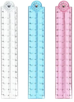 3 reglas plegables, regla plegable de 30 cm, regla plegable transparente para estudiantes escolares, fácil de leer, reutilizable, 30 cm, plegable para matemáticas, aprendizaje diario, geometría