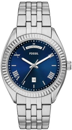 Fossil Campbell Herren 42MM Silberfarbene Edelstahluhr, FS6140