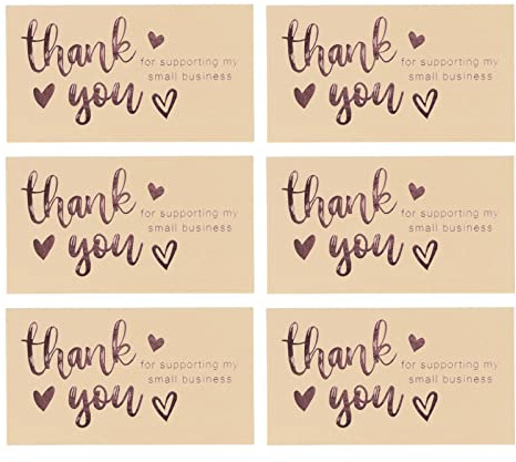 Srliya 200 Goldene Dankeskarten, 8,9 X 4,8 Cm, Geschäftliche Dankeskarten aus Papier mit Goldfolie und Elegantem Design für Online-Einzelhandel, Supermarkt, Buchhandlung