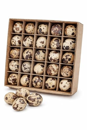 RiloStore Pack of 60 Quail Eggs Blown Decorative Real Eggs Quail Easter Eggs Decoration Blowed Quail Egg Easter Country House Natural Decoration Easter Decoration Crafts