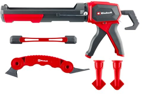 Einhell 5 pezzi set di pistole per cartucce | Rapporto trasmissione 1:12–1:24 | sistema antigoccia | coltello fughe nylon | spatola fughe | tappi cartucce R5/R10