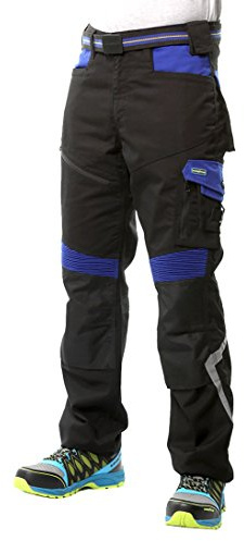 Goodyear Workwear GYPNT010 - Pantalones de trabajo para hombre, con bolsillos y bolsillos, color negro/azul real, talla 42 Regular