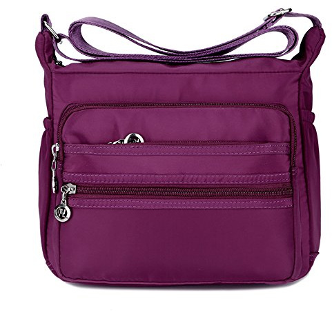 XUEREY Women's Multi-Pocket Casual Crossbody Handbags Waterproof Shoulder Nylon Bags, 2 Size