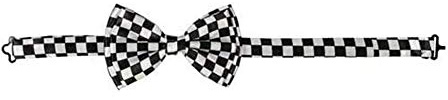 Dress Up America 970 Karierte vorgebundene Fliege - geeignet für Herren Anzug und Tuxe White Checkered Pretied Bow Tie-passend für Herrenanzug und Smoking (One Size) Black & White, Multi