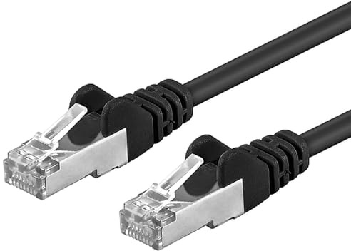 PremiumCord Câble Patch, CAT6a, S/FTP, PIMF, Ethernet, LAN, Rapide, Flexible et Durable RJ45 10Gbit/s Câble, AWG 26/7, Câble en Cuivre 100% CU, Noir, 10m