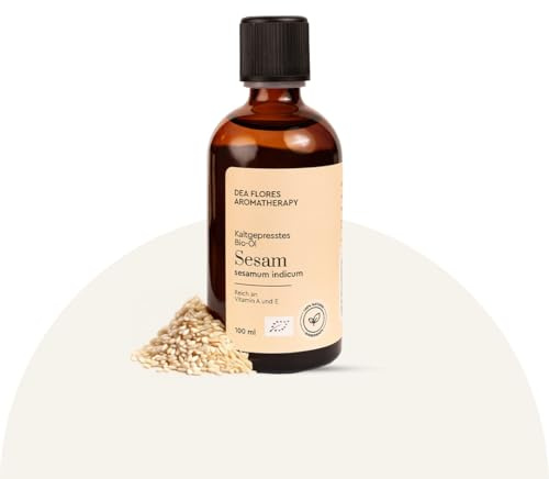 Bio Sesamöl 100 ml – Kaltgepresst & 100% Naturrein – Pflege für Haare, Haut & Massage – Ideal für Diffuser, Aromatherapie & ätherische Öle Anwendungen – Natürliches Pflanzenöl für Körper