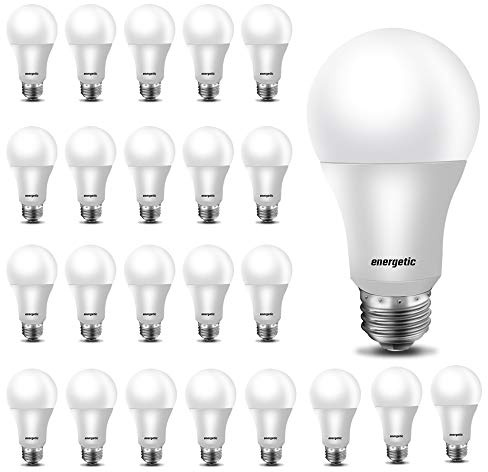 Energetic 24 Pack A19 LED Light Bulb, 40 Watt Equivalent Daylight 5000K, E26 Standard Base, ETL Listed, Non-Dimmable LED Light Bulb