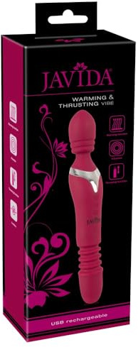 Javida Warming & Thrusting Wand - stimulierender Massagestab mit Wärme- und Stoßfunktion, 7 Vibrationsmodi, 3 Stoßgeschwindigkeiten, rot