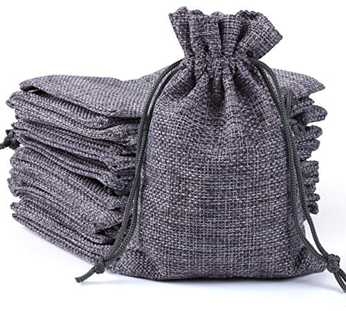 Adventskalender zum Befüllen, 24 Grau Säckchen, 10 x 14 cm, Kordelzug | Stoffbeutel in rustikaler Jute-Optik; ideal für Advent, Weihnachten, Nikolaus sowie kleine Geschenke und Überraschungen