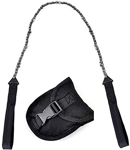 Tronçonneuse de poche avec poignée en nylon, scie à chaîne pliable, coupe rapide du bois et des arbres, équipement de survie en plein air pour camping, randonnée et chasse – Noir