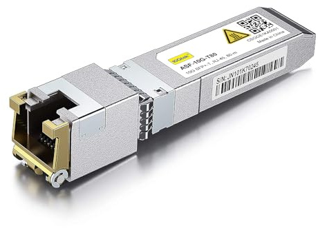 10Gtek 80-Meter 10G SFP+ auf RJ45 Modul, 10GBase-T Kupfer CAT.6a Transceiver Kompatibel für Cisco SFP-10G-T-80, Ubiquiti UniFi, MikroTik, Netgear, TP-Link, D-Link and More