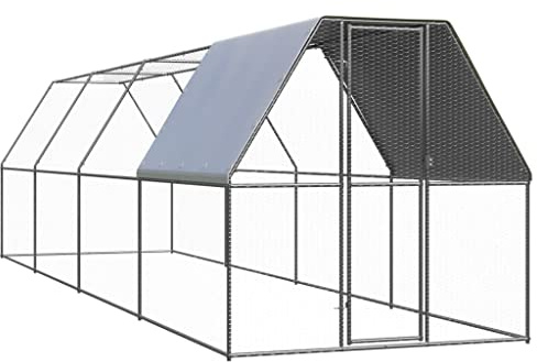 vidaXL Outdoor-Hühnerkäfig 2x8x2 m Verzinkter Stahl