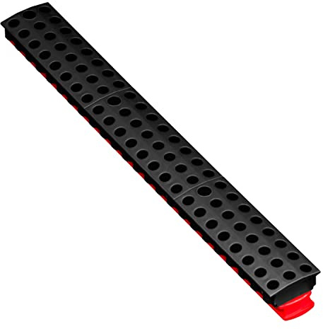 Ernst Manufacturing - Barra magnética de 72 herramientas, soporte hexagonal de 1/4 pulgadas, color rojo y negro