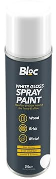 White Gloss Metal Aerosol Spray Paint (250 ml) 1 Piece - Fast Drying, Perfect for Home Projects, Exterior & Interior Applications