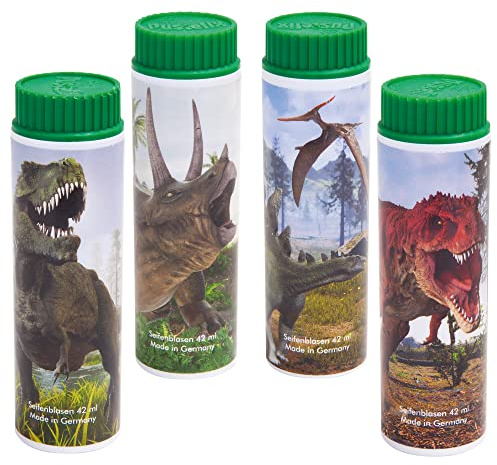 PUSTEFIX Seifenblasen Set I 5 x Klassik 42ml Dinos I Bubbles Made in Germany I Party Seifenblasen für Kinder-Geburtstag, Hochzeit, Standesamt, Polterabend I 5 x 42 ml Vorteilspack