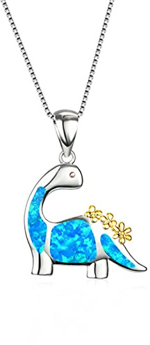 Yowablo Mode Dinosaurier Halskette Mädchen Dinosaurier Charm Halskette Schmuck Geschenk Tierliebhaber Geschenke Anhänger für Männer Frauen Ketten Kleid Damen