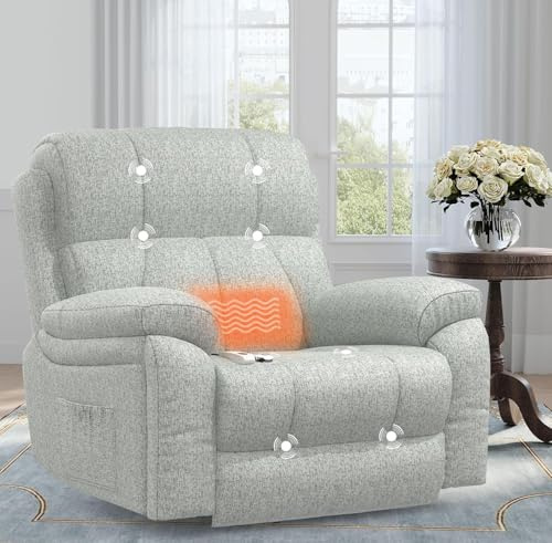 BareTay Lift Chair Recliners for Elderly, Recliner Chair with Massage&Heat, Extended Footrest, Oversized Recliners Armchair Lounge Sofa with Type C+USB Ports