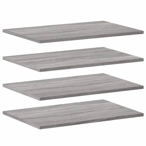 vidaXL Mensole Parete 4pz Grigio Sonoma 60x40x1,5 cm Legno Multistrato