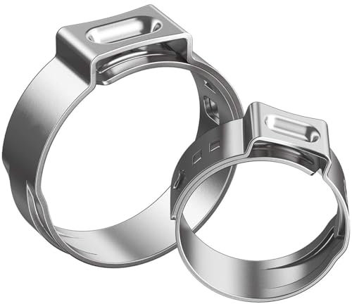 304 Edelstahl-Einzelohr-Schlauchrohr-Schlauchschellen, Klemm-Cinch-Ringe, Crimp-Quetsch-Fitting-Sortiment-Set (130 Stück), 130 Stück