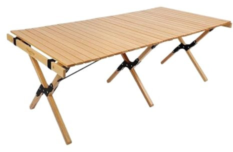 Klapptisch Camping, Klappbarer Einzelrolltisch Aus Buche, Tragbarer Tisch, Outdoor-Campingtisch, Angeln, Strand Kleiner Balkontisch
